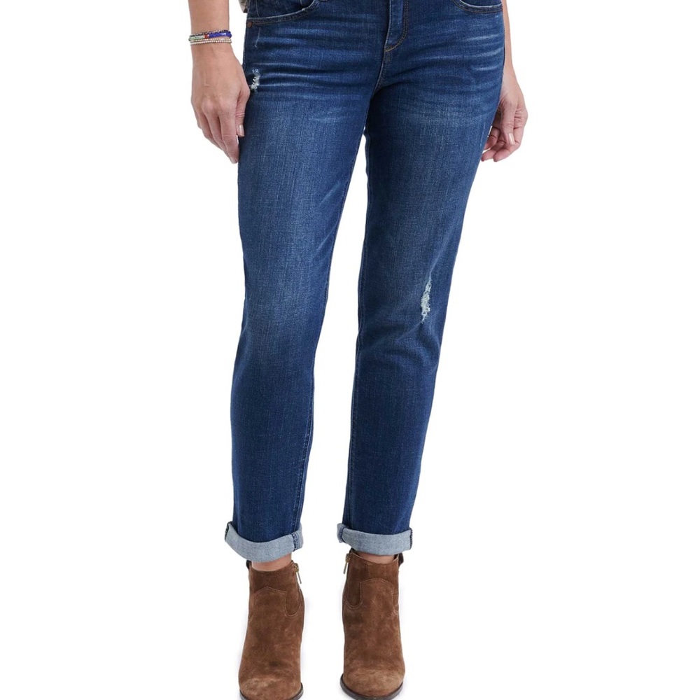 Democracy black, distressed girlfriend jeans